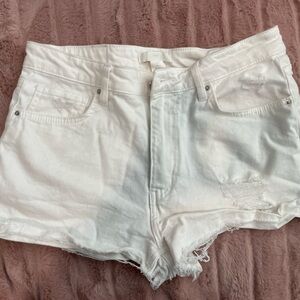 White denim shorts